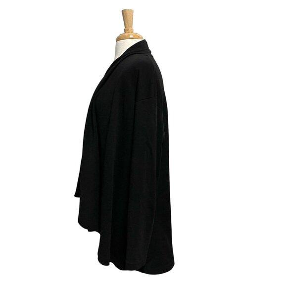BRYN WALKER 100% Wool Open-Front Knit Cardigan Sweater Classic Black size Small - Picture 2 of 9